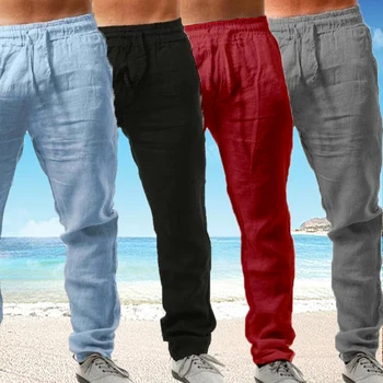  8 culori patru sezoane de moda tendință respirabil și confortabil lenjerie barbati casual pantaloni stretch pantaloni talie de îmbrăcăminte pentru bărbați