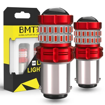  BMTxms 2 buc 1157 LED Bay15d Rosu LED-uri Canbus P21/5W Lampa de direcție-Frână de Automobile Opri Coada Auto Bec de 12V
