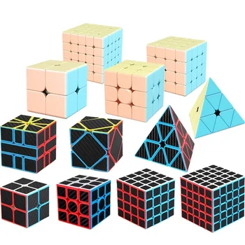  Rubix Cube Profesionale Cub Magic Fibra de Carbon Autocolant Viteză Metru Cub Puzzle Jucarii Educative pentru Copii de Rubiks Cube Cadou