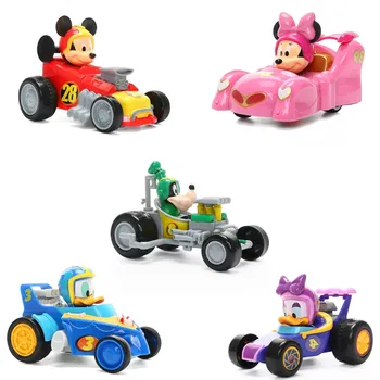 Autentic Disney Pixar Cars Desene animate Mickey, Minnie, Donald Duck Daisy, Goofy Plastic de Calitate Auto Jucarii Pentru Copii de Ziua lui Cadou