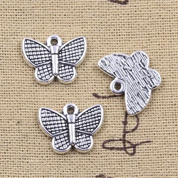  20buc Farmece Fluture 13x17mm Antichități Argint Culoare Pandantive Meserii DIY Face Constatări Handmade Bijuterii Tibetane