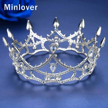  Minlover Elegante Stras Coroana Doamnelor Culoare Argintie, Accesorii de Par, Bijuterii de Cristal Mireasa Tiara Coroana Pentru Femei Cadou HG130