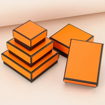  Bijuterii portocaliu cutie cadou bijuterii de ambalare cutie de bijuterii cutie de depozitare inel colier cutie dreptunghiulară burete căptușit cutie