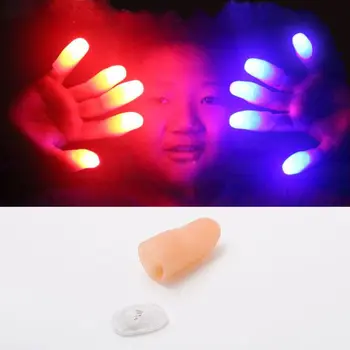  D7YD 10buc Amuzant Noutate LED Magic Degetul Mâneci Intermitent Luminos Glow Tumbs Truc Recuzită Petrecere de Halloween Cosplay Jucarii