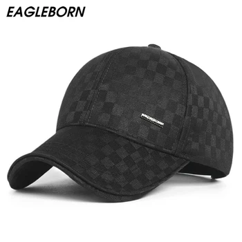  Carouri de moda Șapcă de Baseball pentru Bărbați Toamnă/Iarnă Carouri Simplu Brand de Lux de Baseball Capac Pălărie de Iarnă Bărbați Sport Casual Hat pentru Barbati