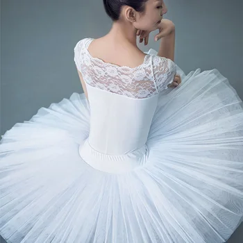  Balet Tricou Alb Dantelă de Dans Tricou Adult Gimnastică Tricouri Balerina Rochie de Balet Balet Tricouri pentru Femei Salopeta de Dans