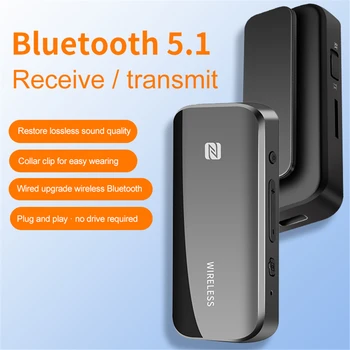  Wireless Bluetooth Receptor Transmițător NFC BT5.1 Car Kit Bluetooth Guler Clip Design de Sunet Stereo TF Funcția Fotografierea