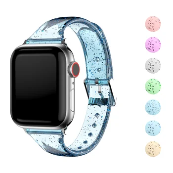  Sclipici curea silicon pentru Apple watch Ultra 49mm 8 7 45mm 41mm Transparent Confortabil curea pentru iwatch 6 5 4 3 40 mm 44 mm 42mm