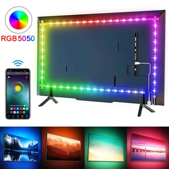  RGB 5050 a Condus Lumina Benzi cu Control Bluetooth App 5V USB Banda Led Flexibil Panglică Bandă Diodă pentru TV de Fundal Decorarea Camerei