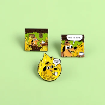  ACEST lucru ESTE BINE de Email Ace Personalizate Câine de Desene animate Broșe Pin Rever Tricou Geanta Animal Ciudat Insigna de Bijuterii Cadou Fanilor Prieteni