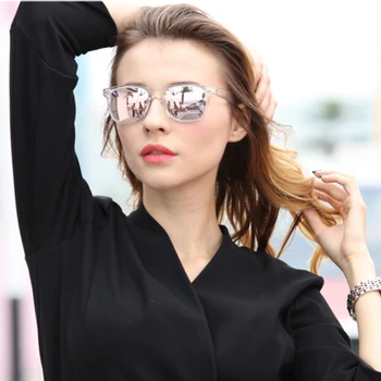  2021 Femei Polarizat ochelari de Soare Vintage Square Clar Viziune de Noapte Soare Glasse Transparent Rama de Ochelari UV400 Ochelari de cal
