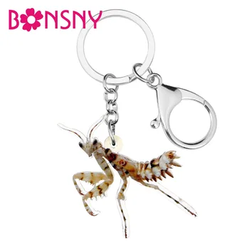  Bonsny Declarație Acrilice Noutate Mantis Diavolul Cal Brelocuri Brelocuri Inel De Insecte Bijuterii Pentru Femei, Fete Sac Masina Farmece Cadou
