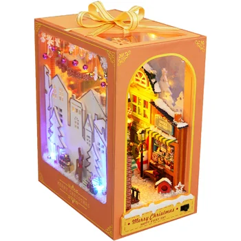  Diy casă de Păpuși în Miniatură Kit de Crăciun Produs Nou, de Crăciun Diy Fantezie Stand de cărți Model 3D Asamblarea Jucărie Cadou de Crăciun