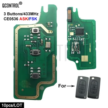  QCONTROL Cheie de la Distanță Circuit Electronic de Bord pentru Peugeot 207 208 307 308 408 CE0536 ASK/FSK Semnal 3 butoane