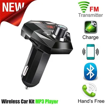  Dropshipping Masina Transmițător FM Bluetooth 5.0 Player Auto Kit Incarcator Auto Dual USB cu Suport U Disc Auto Adaptor Wireless cu MP3 Player