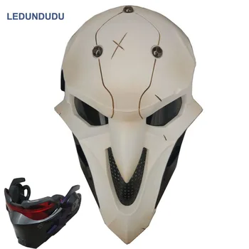  Joc de moda D. va OW Înălbitor Gabriel Reyes Cosplay Masca Craniu Soldat 76 LED Luminos articole pentru acoperirea capului Petrecere de Halloween Pentru ca Recuzită Măști