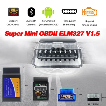  Cel mai nou Mini ELM327 V1.5 V2.1 Cititor de Cod Compatibil Bluetooth Mașină de Instrumente de Diagnosticare Auto ELM 327 OBD2 Scanner Pentru Android /IOS