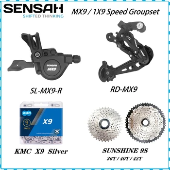  SENSAH MX9 1X9S Groupset 9 Viteza maneta Schimbătorului de viteze + Spate Derailleur + SOARE 9V Casetă 36T 40T 42T + VXM 9s Lanțuri