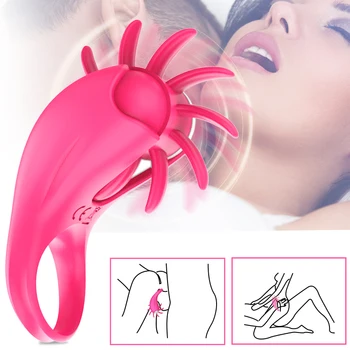  Limba Lins Vagine clitoris Stimula rotație Orală Inel Vibrator G-spot Masaj Sex-Shop pentru câteva Jucării Sexuale pentru Bărbații Adulți
