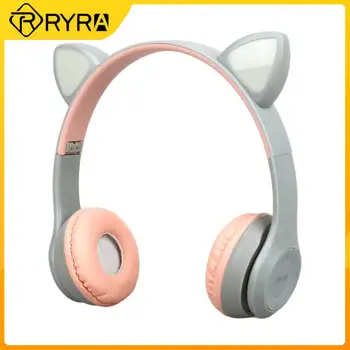  RYRA LED Flash de Lumină Căști de Urechi de Pisică set cu Cască fără Fir Cu Microfon Băieți Fete Muzica Căști de Telefon Jocuri Căști Copil