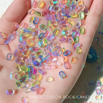  100buc 3D Nail Art Zahăr Piese de Magie Aurora Cuburi de Gheata Pietre Bijuterii coreea de Vară Bomboane Inima de Diamant de Unghii Farmec Decoruri G2
