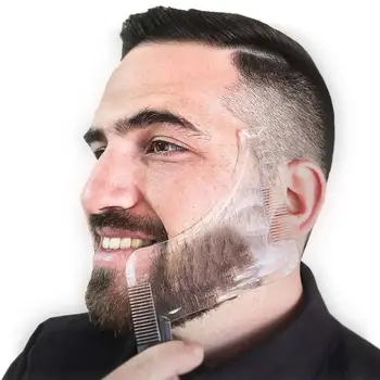  2022 Oameni Noi Barba Modelarea Styling Șablon Pieptene Transparent Bărbați mustață turnare Piepteni Instrument de Frumusete pentru Barba Trim Template-uri