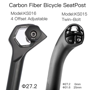  Reglabil ENV Twin-Șurub 2-Șurubul de Fibra de Carbon Seatpost pentru Biciclete, Biciclete Seat Mesaj pentru Drum de Pietriș Hibrid și E-Biciclete