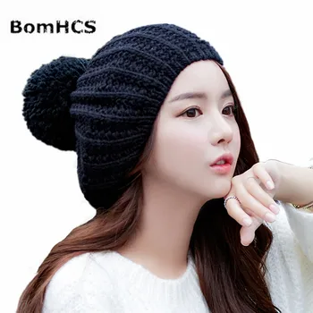  BomHCS Femei de Moda de Iarna Gros Cald Handmade Tricotate Pălărie Indesata Beanie Capace Cadou