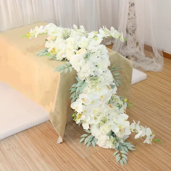  Simulare hortensie masă lungă de flori banchet de flori decor nunta tabelul de flori decor elemente de recuzită, decor magazin