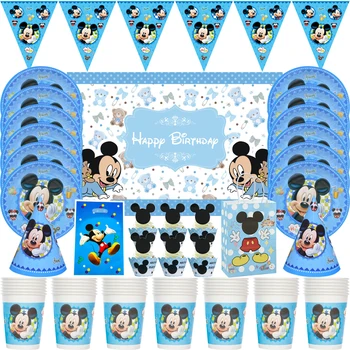  Disney Mickey Mouse Pentru Copii Fete Favoarea De Ziua Pachet Eveniment Partidul Decor Cani Farfurii Copil De Dus Tacamuri De Unica Folosinta, Consumabile
