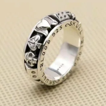  Design nou dragoste craniu de poker inel punk creative de culoare argintie noroc bărbați și femei inele de partid cadouri bijuterii