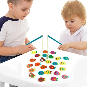  Silicon Joc de Pescuit Magnetic Mucegai Alfabet de Culoare Sortare Puzzle Montessori Scrisori de Cunoaștere Fonică Jocuri pentru Copii mici