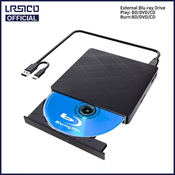  Extern Unitate Bluray 3D Blu-ray Writer Reader USB 3.0 & Type-C Blu-Ray Writer Writer Slim BD CD DVD Optice Bluray Pentru Calculator