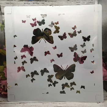  30*30cm Mandala Fluturi DIY Stratificare Sabloane Pictura pe Perete Album de Colorat Relief Album Decorative Șablon