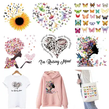  Frumos Fluture Fier pentru transfer termic Pentru Haine DIY Lavabil Căldură Autocolante Pe T-shirt Sac de Dragoste Patch-uri de Pe Haine Decorare