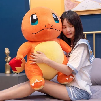  60cm Dimensiuni Mari Anime Charmander Papusa de Plus Dragon, dinozaur Pokemoned Jucărie Umplute Squirtle Bulbasaur Pikachu cadou Cadou