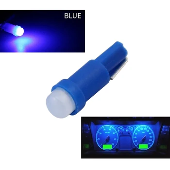  50Pcs Albastru 12V Mini 3D T5 74 2721 Becuri cu LED-uri Super-Luminoase Chips-uri COB Lampă Pentru Masina tabloul de Bord Instrument de Lumini plafoniera