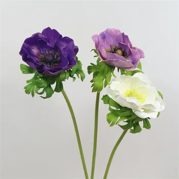  Nodic Flori Reale Touch PU Crescut Artificial Anemone Ramura Buchet de Mireasa Aranjament Floral Acasă Decor Nunta de Flori False