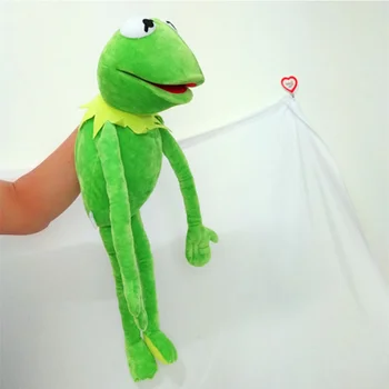  60cm amuzant Mare Muppet Show Animal de Pluș Jucării de Pluș Umplute Broasca Păpușă de Pluș Kermit Frog Păpușă de Mână Gura mișcându-se