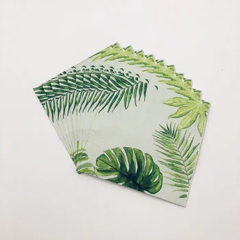  10buc/pack 33cm*33cm Verde Frunze de Palmier Șervețele de Hârtie Pentru Eveniment si Decor Petrecere de Țesut Decoupage Servilleta