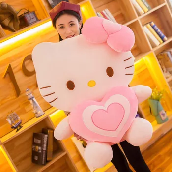  30/40/50cm Papusa de Plus Hello Kitty Sanrio Super-Drăguț și Iubitoare KT Pisica Pisica Roz Papusa Cadou Kawai Jucarie de Plus Fată de Dormit Cadou