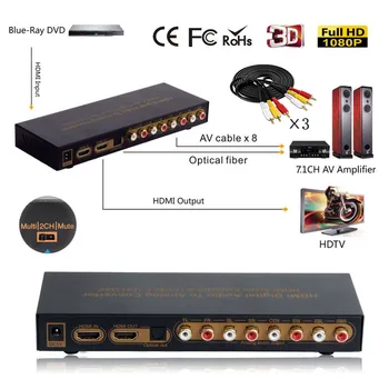  HDMI la HDMI Optic Digital la Analogic Audio Extractor 7.1 ch LPCM Audio Converter DAC HDMI la 7.1 Channel Audio Converter