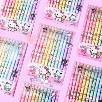  12Pcs Erasable Sanrio Gel Ink Pen Kawaii Elevii Papetărie Anime Mea Meldoy Kuromi Hello Kitty Drăguț 2Colors Pen Copii Cadouri