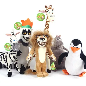  6 buc/set Filmul de Animatie Madagascar Jucarii de Plus Desene animate Leu, Girafa, Pinguin, Zebra, Hipopotam Lemur Păpuși Copii Cadouri