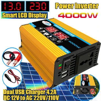  Invertor auto 12V 220V Putere 4000W Convertor Dual USB Auto LED-uri Voltmetru Convertor 12V Transformator Modified Sine Wave Inverter