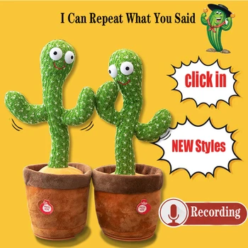  Noi Stiluri De Dans Cactus Electron Jucărie De Pluș Moale Papusa De Plus Copii Vorbesc Cactus Care Poate Să Cânte Dans Vocal Interactiv Bled