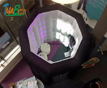  Iluminat cu LED Negru octogon gonflabile photo booth a condus gonflabile photobooth cabina de octogon photobooth pentru închiriere