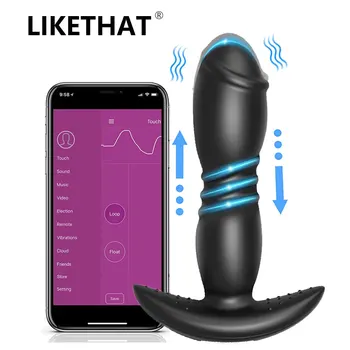  Bluetooth Impingandu-Dop de Fund Vibratoare Jucarii Sexy Pentru Barbati Prostata Masaj APLICAȚIE fără Fir Control de la Distanță Penis artificial Vibratoare Pentru Femei