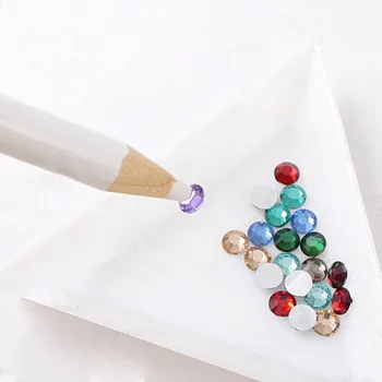  DIY Nail Art Strasuri Pietre Cules de Cristal Dotting Tool Creion de Ceară din Lemn Pen Selector de Pietre de Decorare Arta de Unghii