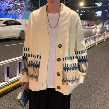  2022 Toamna Lumina Noua Moda de Lux Cardigan Pulover Barbati Versiunea coreeană Tendință Toate-meci Sacou Casual Hong Kong Stil Liber